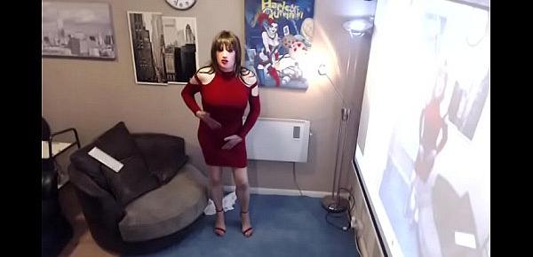 woman in red in a sexy mood